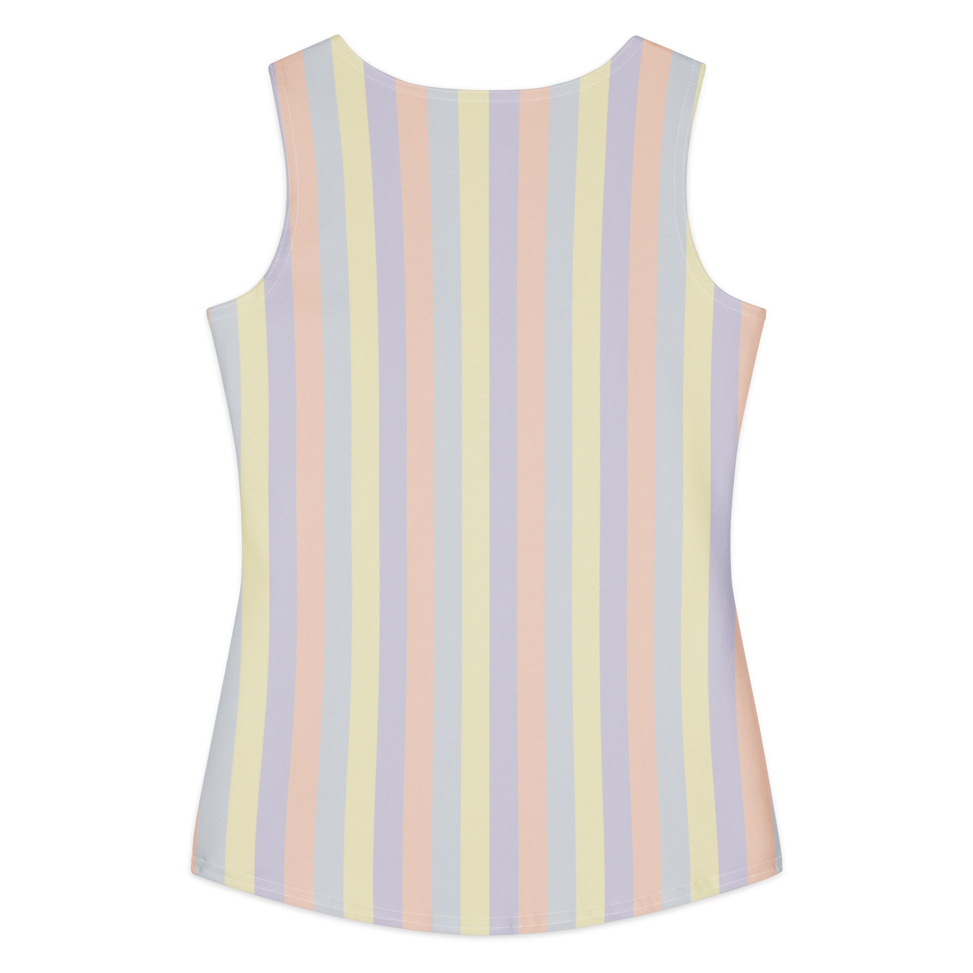 Women's all-over print cotton tank top in wearable color study collection, back pastel design