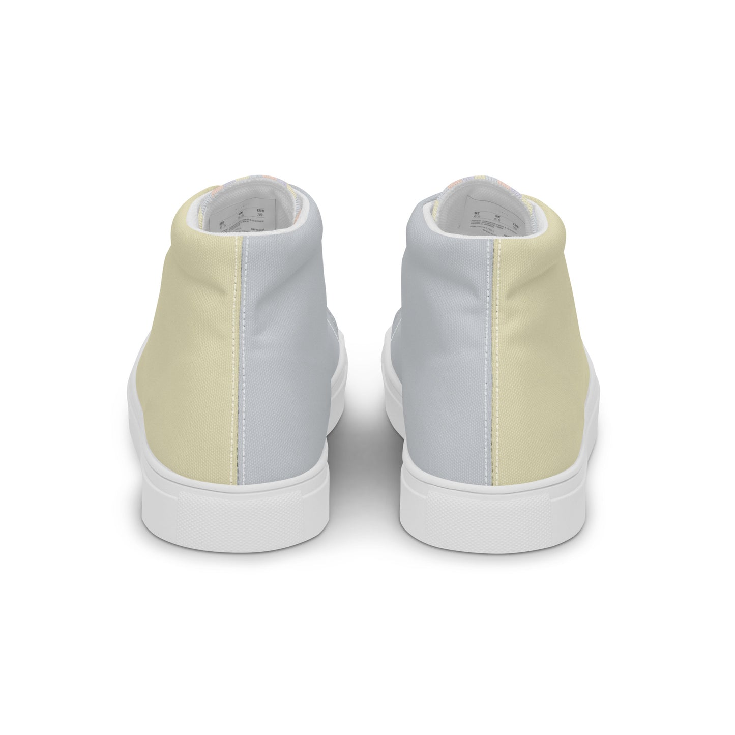 Just Color all-over print women's high top canvas shoes, wearable color study, back view