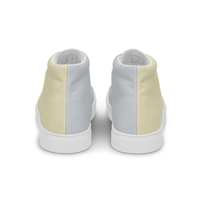 Just Color all-over print women's high top canvas shoes, wearable color study, back view