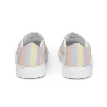 Pastel print slip-on canvas shoes