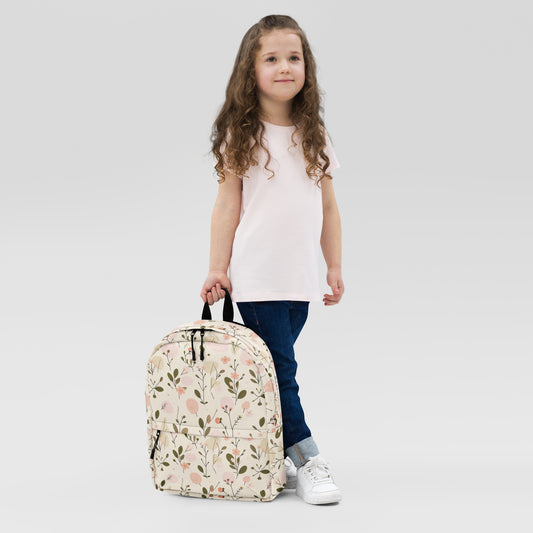 Everyday backpack with Soft Bloom floral and branch pattern — Made With Love by MWL