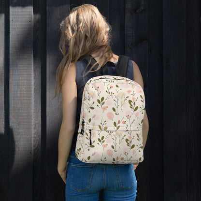 Water-resistant Soft Bloom printed floral backpack with laptop compartment — MWL My Wish List
