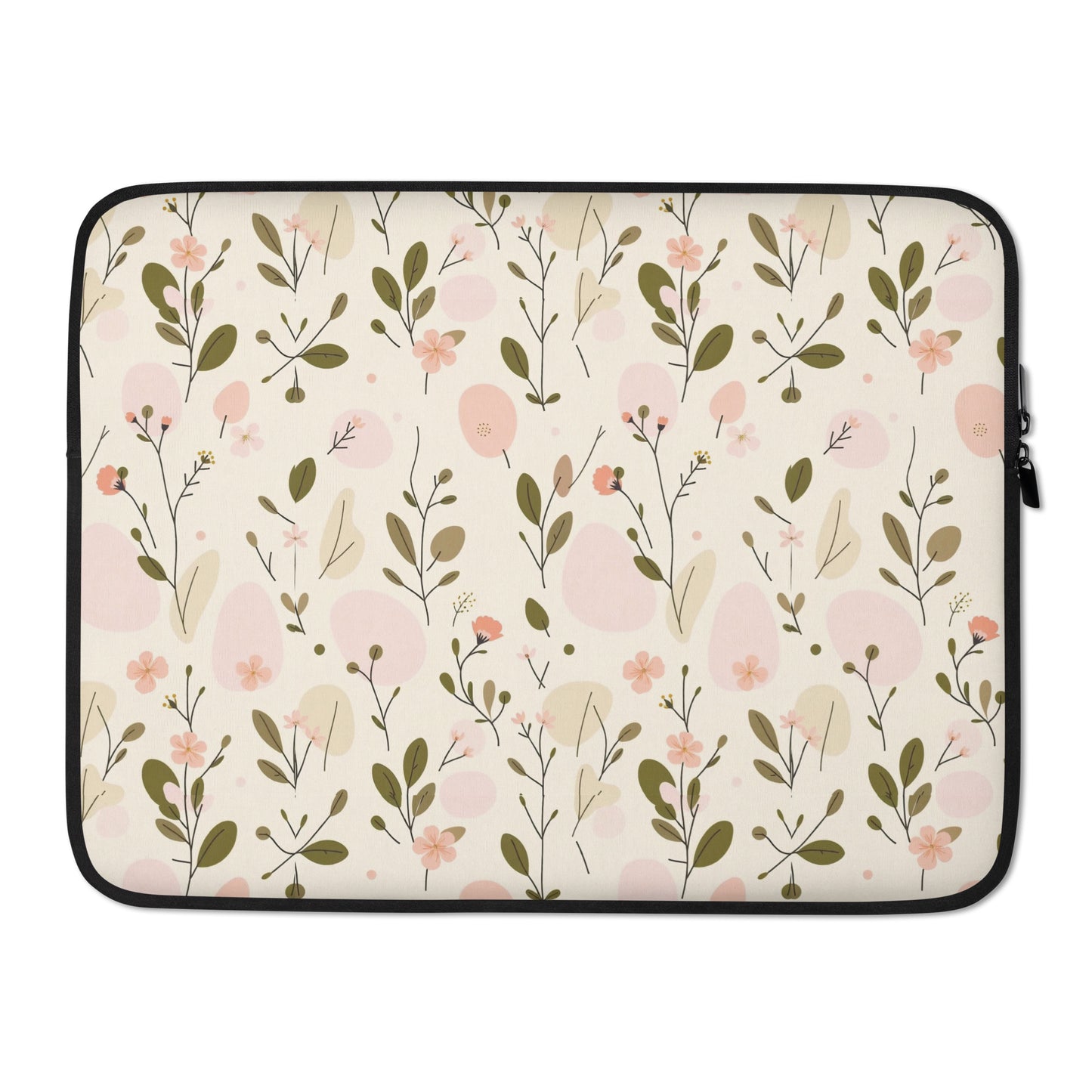 Neoprene laptop sleeve with Soft Bloom all-over floral pattern — Made With Love by MWL