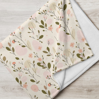 Soft silk-touch throw blanket with Soft Bloom all-over floral design — Made With Love by MWL