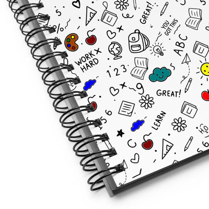 Cute school doodle notebook on a desk — back to school stationery gift for students and teachers