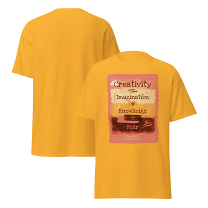 Formula No. 9 Creativity classic tee in Gold, front and plain back