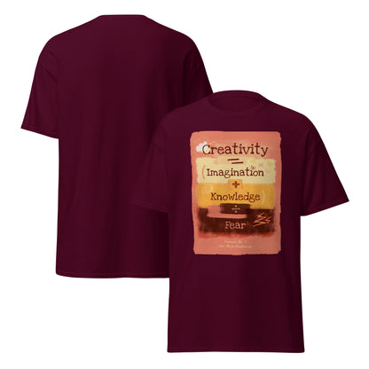 Formula No. 9 Creativity classic tee in Maroon, front and plain back