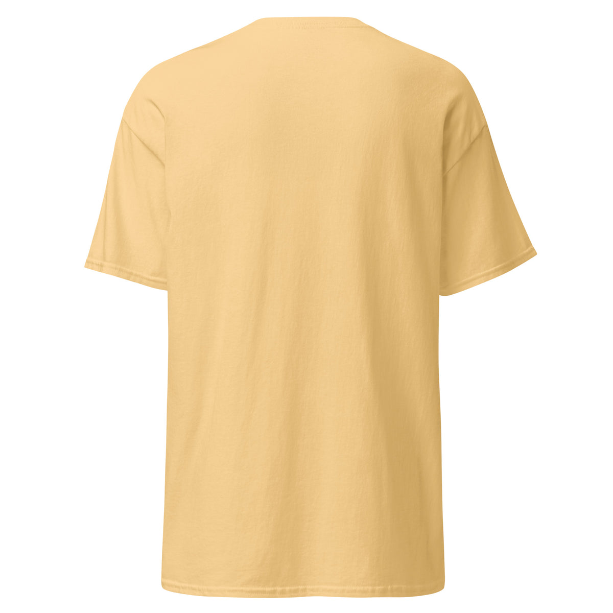 Back of the Formula No. 9 Creativity classic tee in Yellow Haze, plain