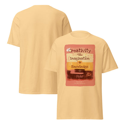 Formula No. 9 Creativity classic tee in Yellow Haze, front and plain back